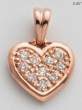 14KR 0.10CTW DIAMOND HEART PENDANT