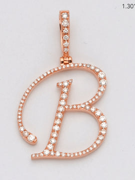 14KR 0.50CTW DIAMOND INITIAL PENDANT