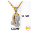 10KY 0.50CTW DIAMOND PRAYING HANDS PENDANT