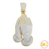 10KY 1.25CTW DIAMOND PRAYING HANDS PENDANT