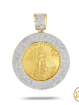 10KY 1.00 CTW DIAMOND BEZEL WITH 1/4 OZ GOLD COIN