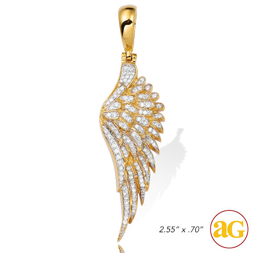 10KY 1.00CTW DIAMOND ANGEL WING PENDANT