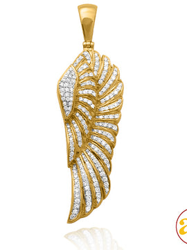 14KY 1.50CTW DIAMOND ANGEL WING PENDANT