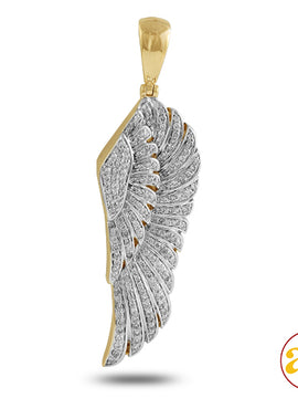 10KY 1.50CTW DIAMOND ANGEL WING PENDANT