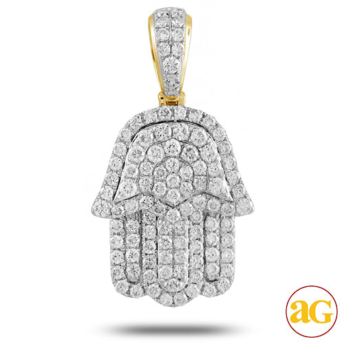 14KY 1.00CTW DIAMOND &apos;HAMZA&apos; PENDANT