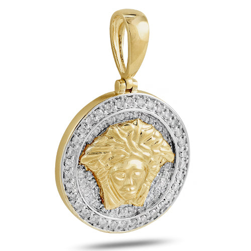 10KY 1.00CTW DIAMOND MEDUSA MEDALLION