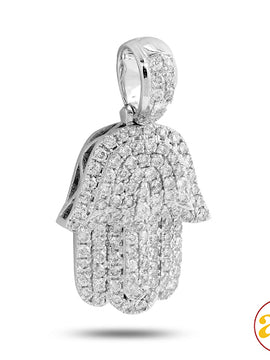 14KW 0.75CTW DIAMOND 'HAMZA' PENDANT