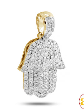 14KY 0.75CTW DIAMOND 'HAMZA' PENDANT