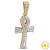 10KY 0.50CTW DIAMOND &quot;ANKH&quot; CROSS PENDANT