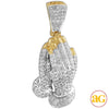 10KY 1.00CTW DIAMOND PRAYING HANDS PENDANT