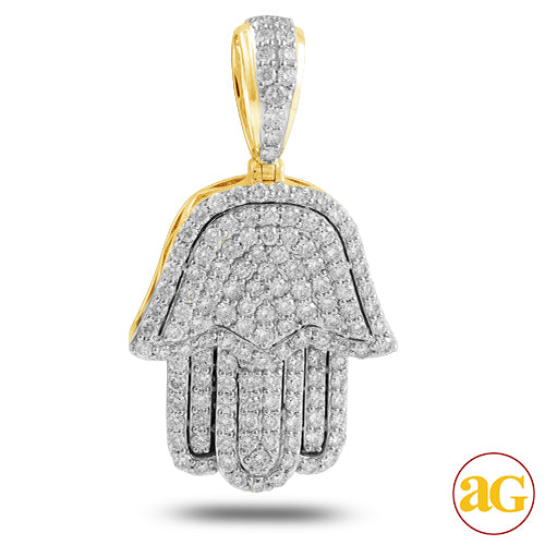 14KY 3.75CTW DIAMOND &apos;HAMZA&apos; PENDANT