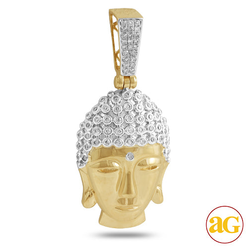 10KY 0.55CTW DIAMOND BUDDHA PENDANT