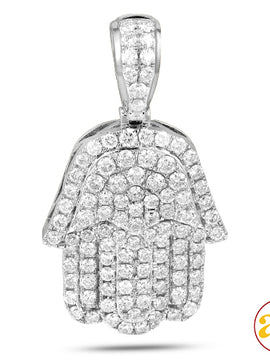 14KW 2.10CTW DIAMOND HAMZA PENDANT