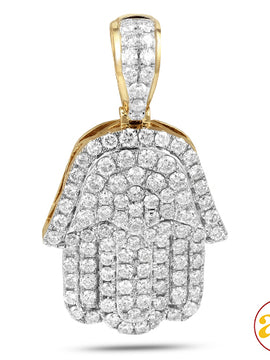 14KY 2.10CTW DIAMOND HAMZA PENDANT