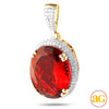 10KY 0.30CTW DIAMOND PENDANT WITH 7.97CT SYNTHETIC