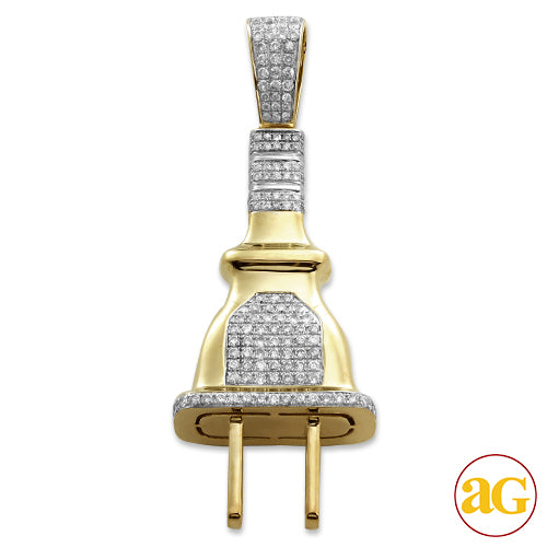 10KY 3.75CTW DIAMOND PLUG PENDANT