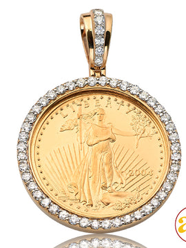 14KY 2.00CTW DIAMOND 1/2 OZ AMERICAN EAGLE PENDANT