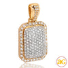 14KY 3.75CTW DIAMOND 3-D DOME DOGTAG PENDANT