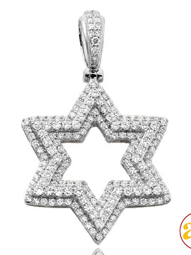 14KW 1.85CTW DIAMOND 'STAR OF DAVID' PENDANT