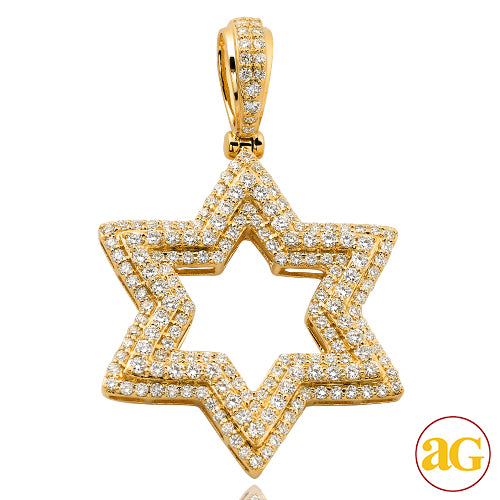 14KY 2.85CTW DIAMOND &apos;STAR OF DAVID&apos; PENDANT