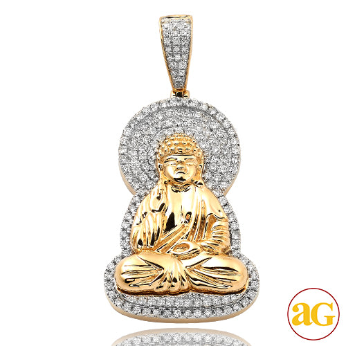 10KY 1.25CTW DIAMOND SITTING BUDDHA PENDANT