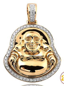 10KY 1.35CTW DIAMOND FAT BUDDHA PENDANT