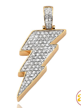 10KY 1.00CTW DIAMOND LIGHTNING BOLD PENDANT