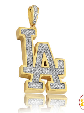 10KY 1.20CTW DIAMOND SPORTS LOGO "LA" PENDANT