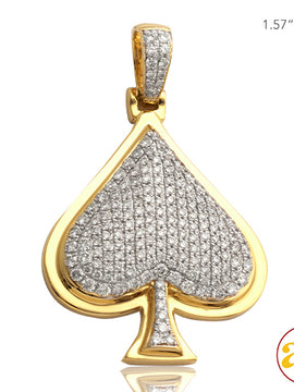 10KY 1.50CTW DIAMOND ACE OF SPADES PENDANT