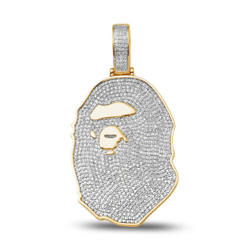 10KY 1.50CTW DIAMOND GORILLA FACE PENDANT