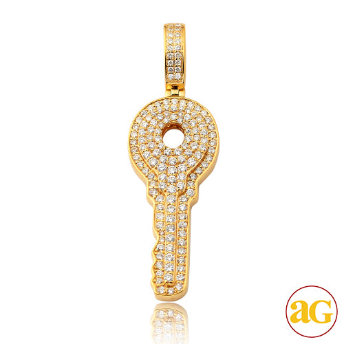 14KY 1.50CTW DIAMOND 3-D KEY PENDANT