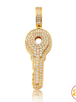 14KY 1.50CTW DIAMOND 3-D KEY PENDANT