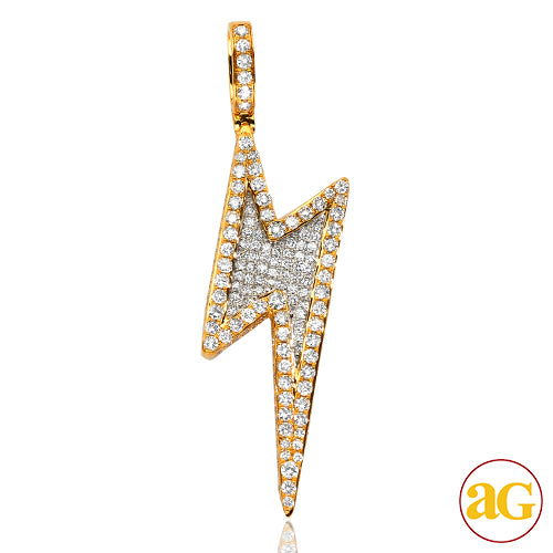 10KY 3.75CTW DIAMOND LIGHTNING BOLT PENDANT