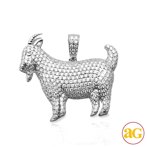 14KW 1.60CTW DIAMOND GOAT PENDANT