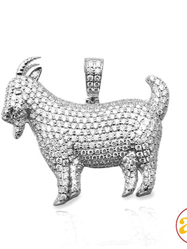 14KW 1.60CTW DIAMOND GOAT PENDANT