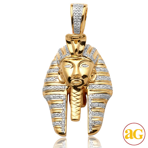 10KY 0.30CTW DIAMOND PHAROAH HEAD PENDANT