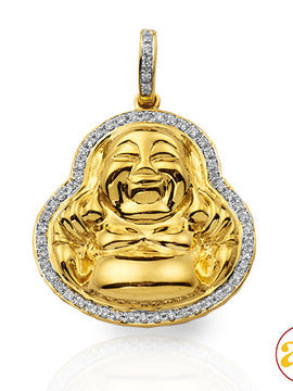 10KY 0.33CTW DIAMOND FAT BUDDHA PENDANT - SINGLE