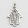 14KW 0.20CTW DIAMOND HAMZA PENDANT - 0.5&quot;