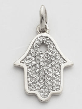 14KW 0.20CTW DIAMOND HAMZA PENDANT - 0.5"