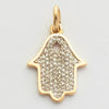 14KY 0.20CTW DIAMOND HAMZA PENDANT - 0.5&quot;