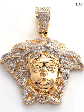 10KY 0.85CTW DIAMOND MEDUSA HEAD PENDANT