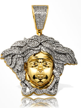 10KY 0.65CTW DIAMOND MEDUSA HEAD PENDANT