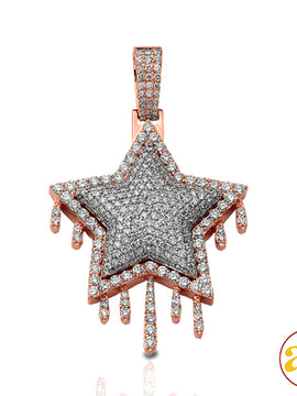 10KR 6.75CTW DIAMOND DRIPPING STAR PENDANT