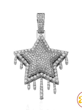 10KW 6.75CTW DIAMOND DRIPPING STAR PENDANT