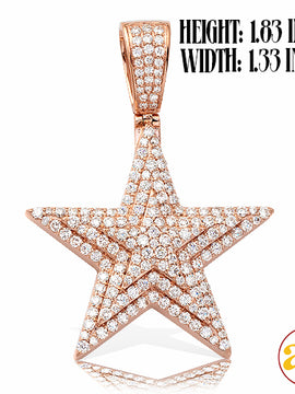 14KR 2.65CTW DIAMOND THREE TIERED STAR PENDANT