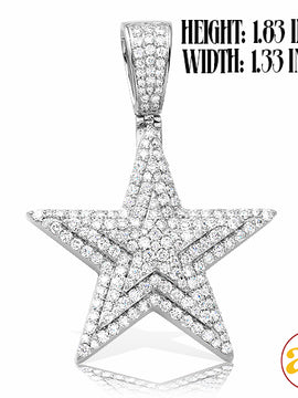 14KW 2.65CTW DIAMOND THREE TIERED STAR PENDANT