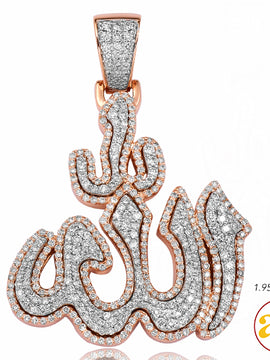 10KR+W TWO TONE 2.75CTW DIAMOND 'ALLAH' PENDANT