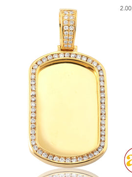 10KY 1.40CTW DIAMOND DOGTAG PENDANT - MIRROR PLATE