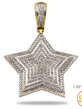 10KY 1.20CTW DIAMOND 3-D STAR PENDANT