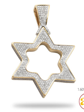 10KY 1.00CTW DIAMOND STAR OF DAVID PENDANT